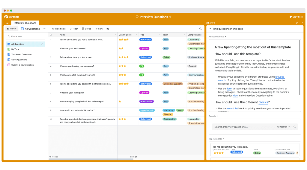 best airtable interview questions