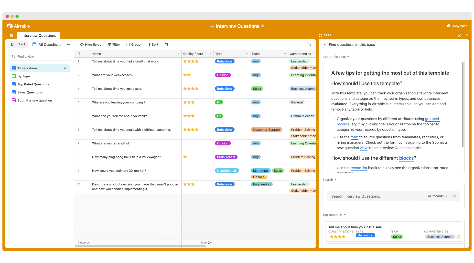best airtable interview questions