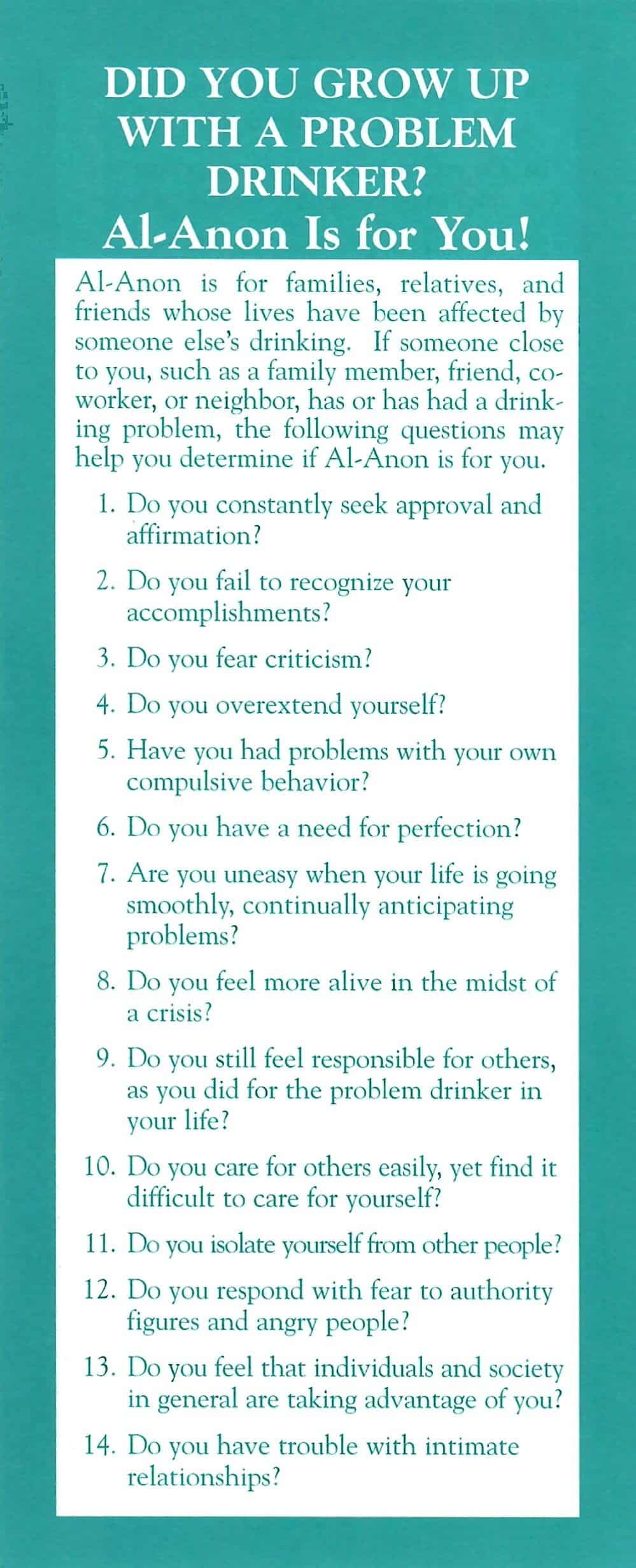 best al anon 20 questions