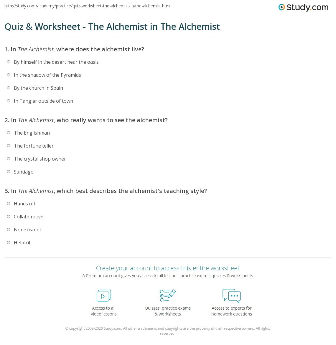 best alchemist questions