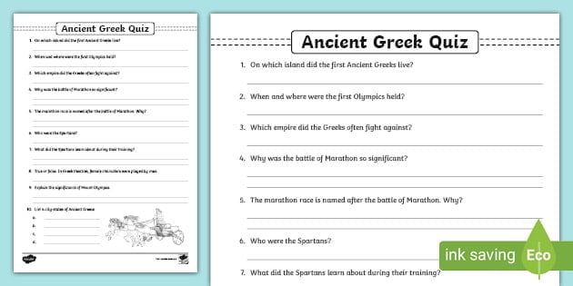 best ancient greece questions