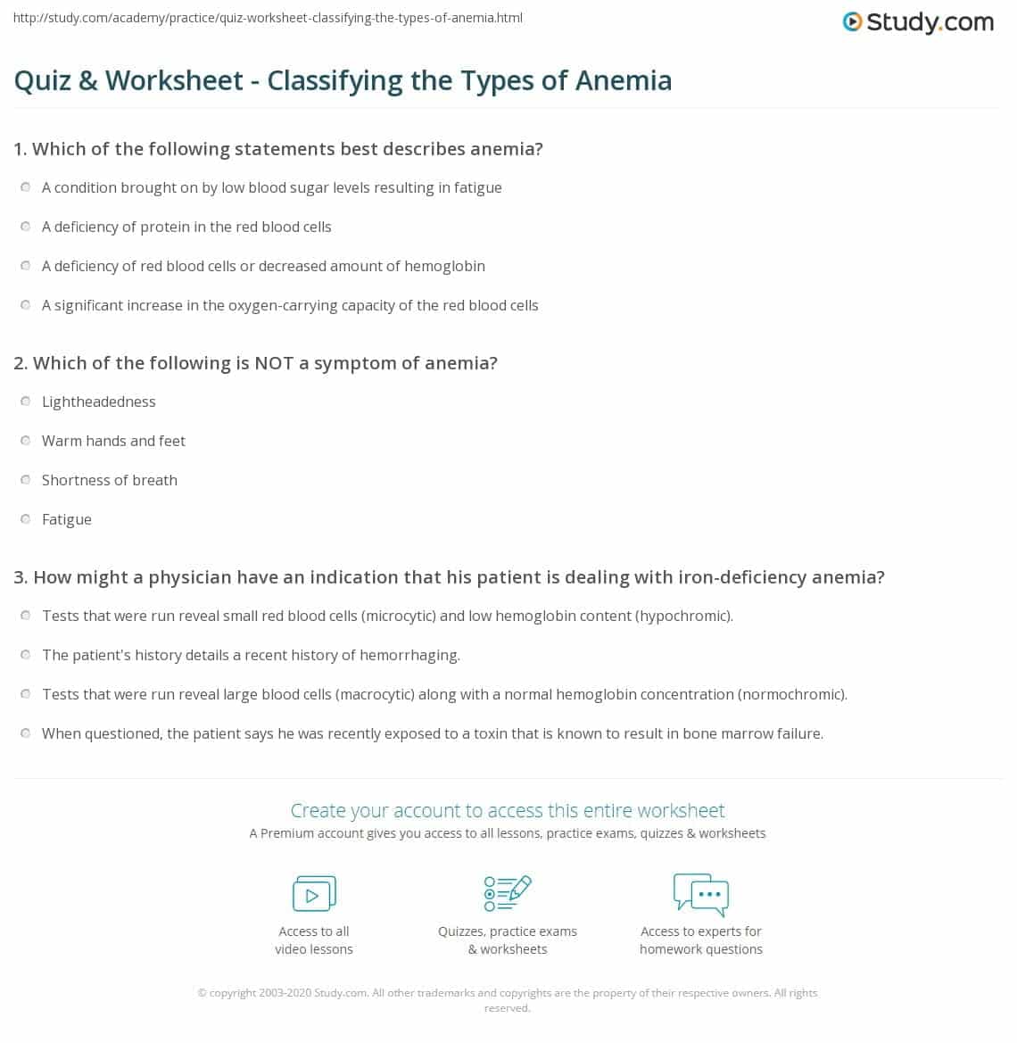 best anemia questions