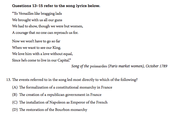 best ap european history multiple choice questions