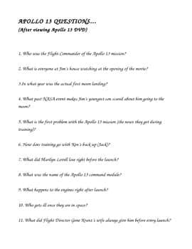 best apollo 13 questions