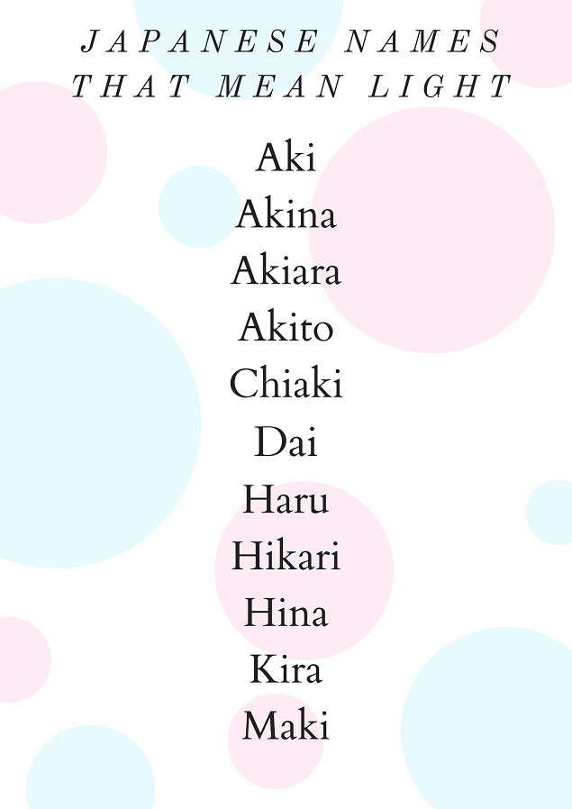 best japanese name for light