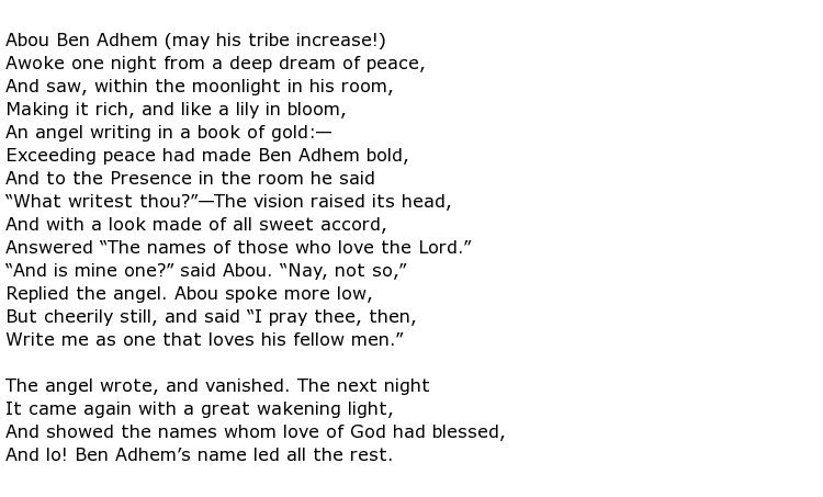 best leigh hunt poems