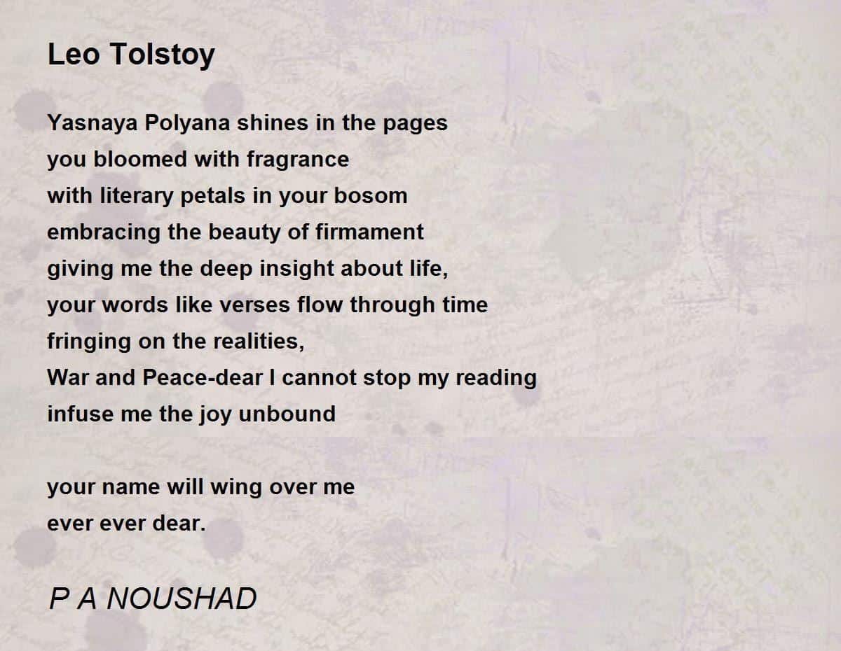 best leo tolstoy poems