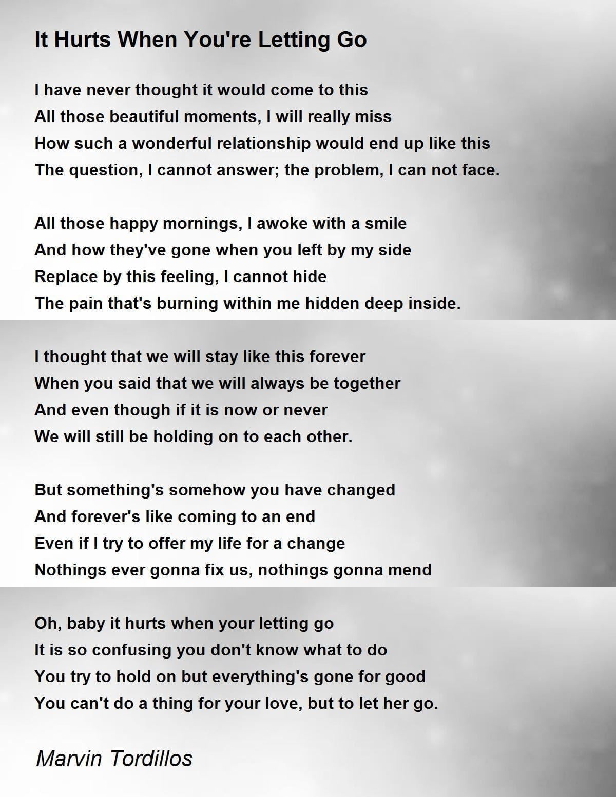 best letting go poems pain