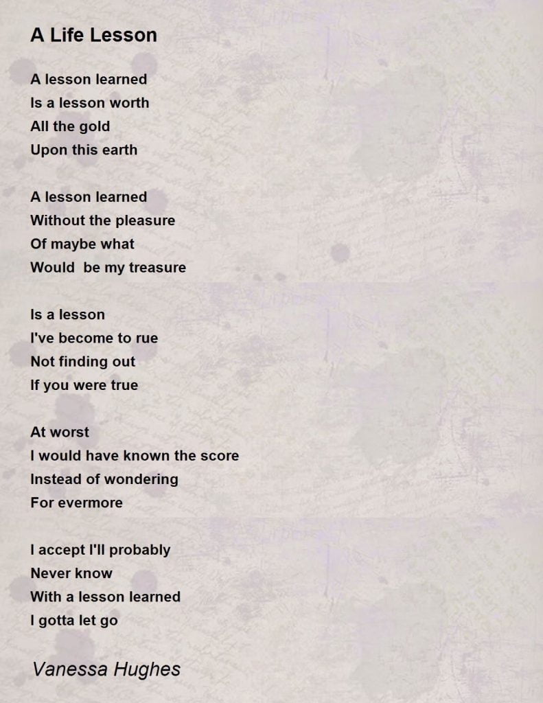 best life lessons poems