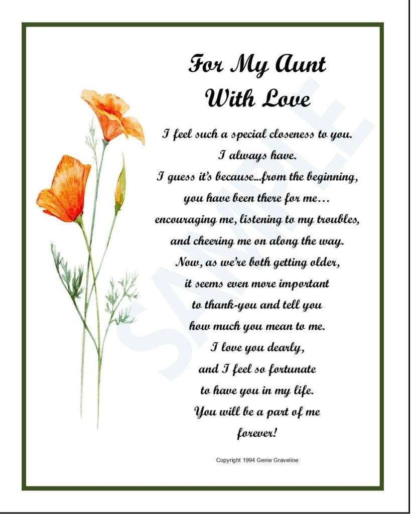 best love poems for aunt