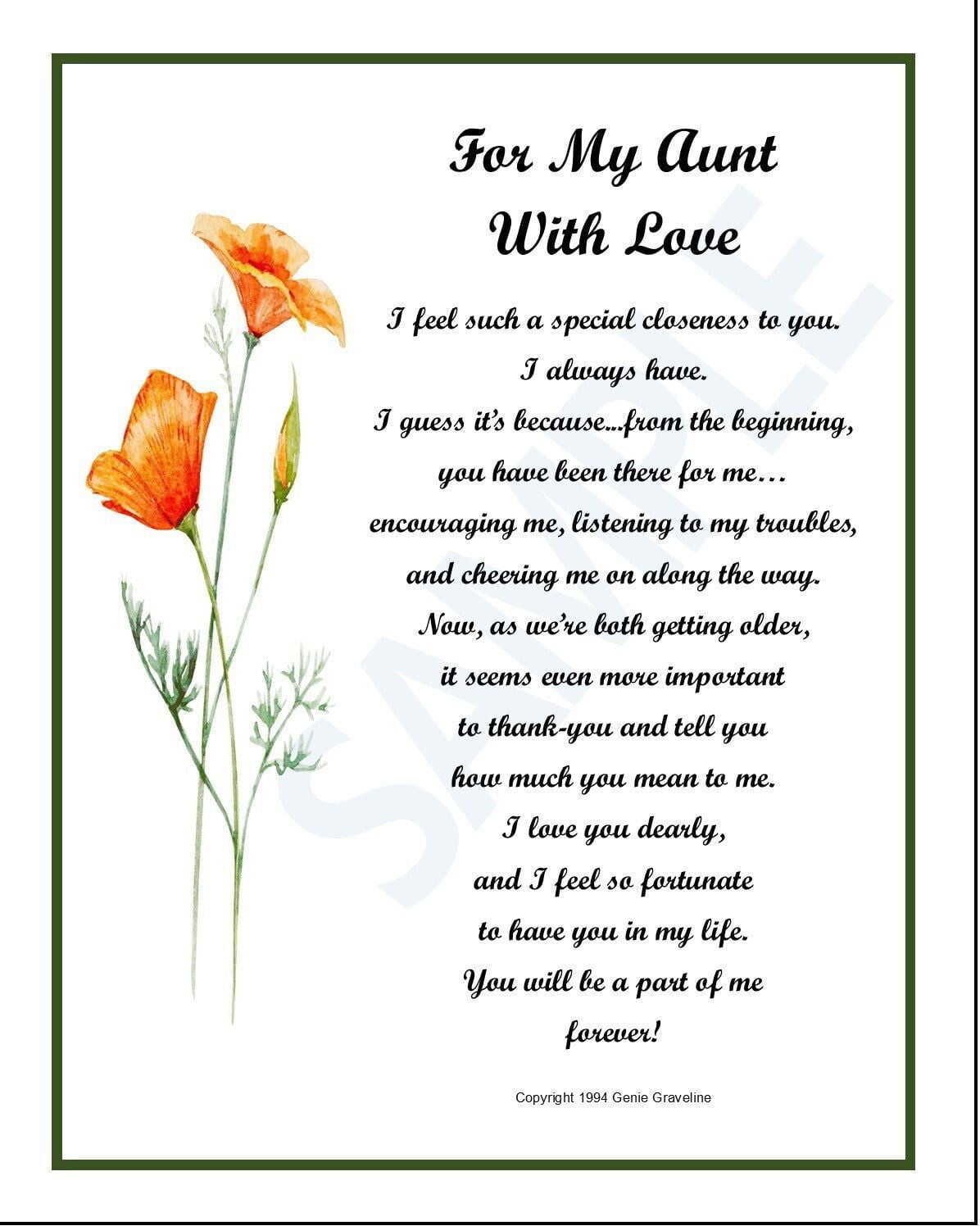 best love poems for aunt