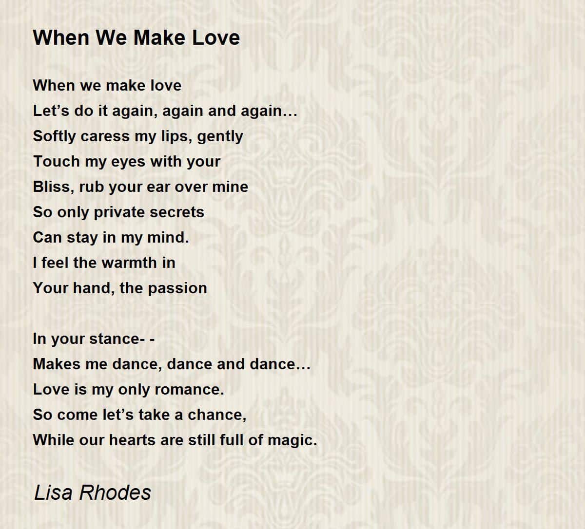best makin love poems