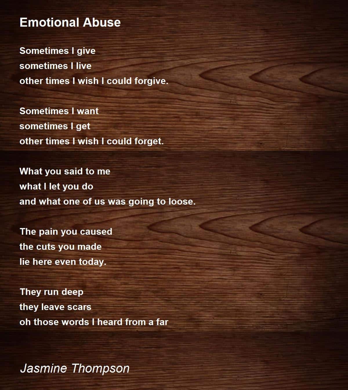 best mental abuse poems