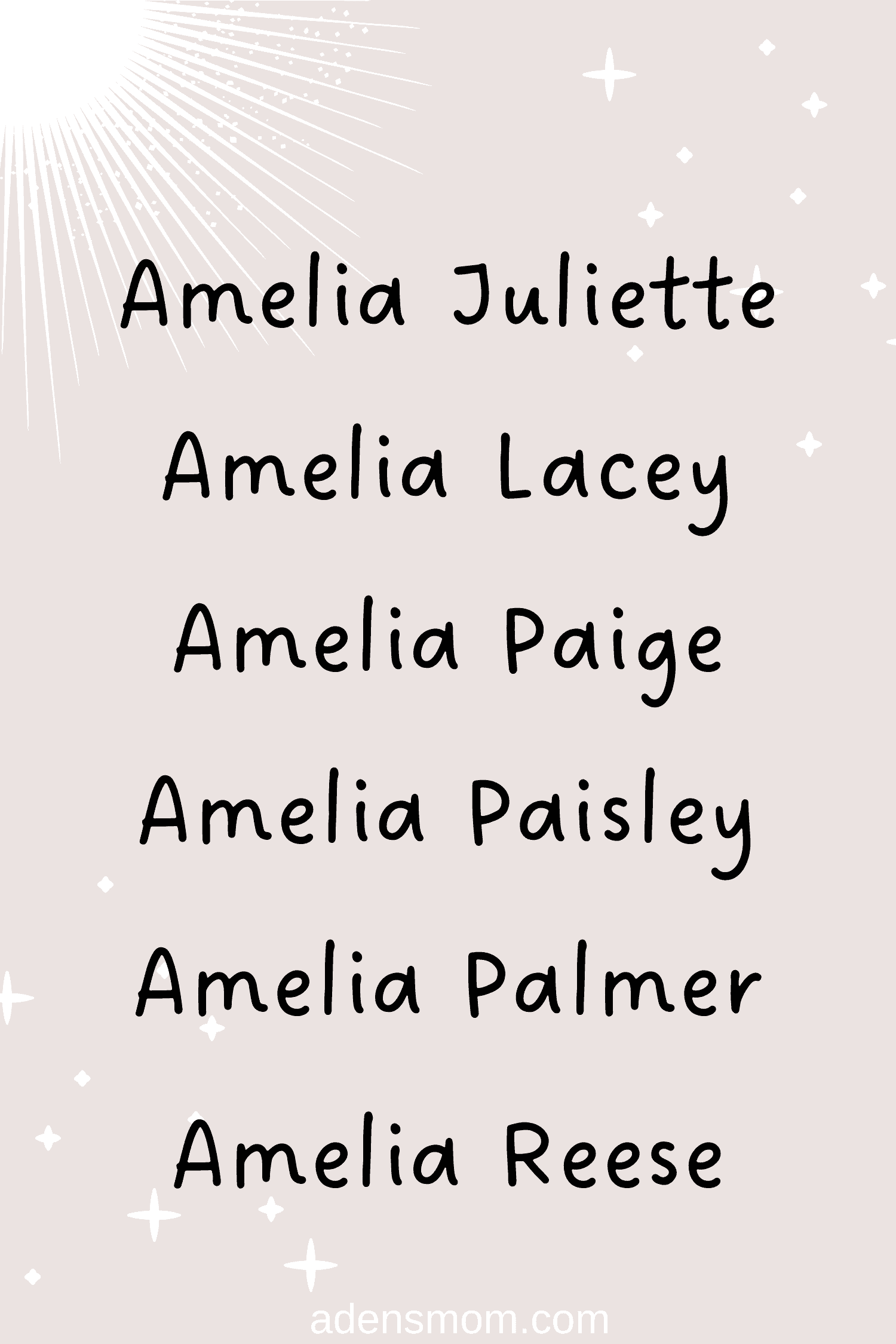 best middle name for amelia