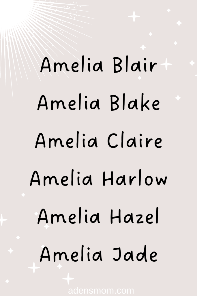 best middle name for amelie