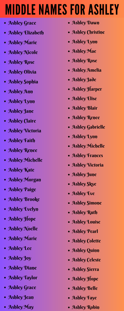 best middle name for ashley