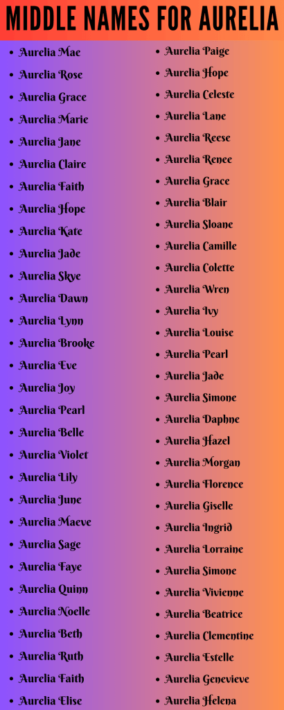 best middle name for aurelia
