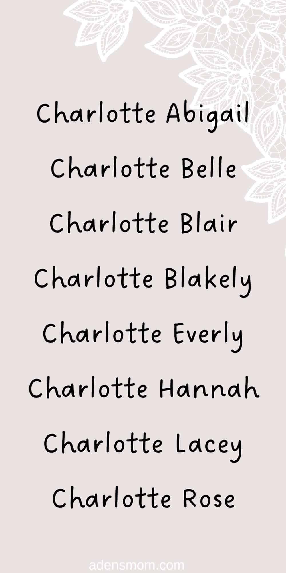 best middle name for charlotte