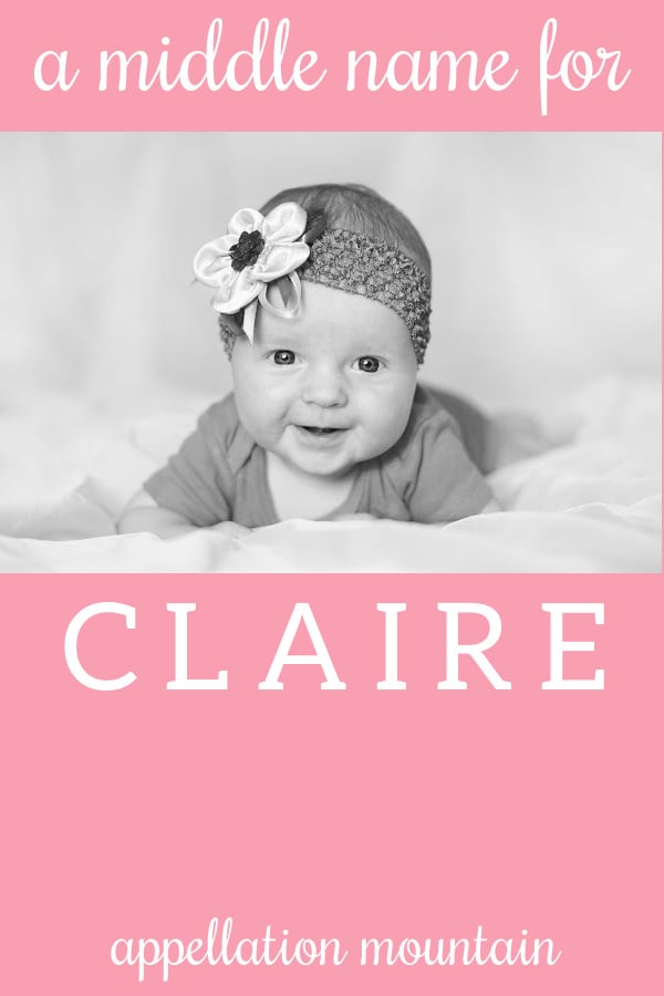 best middle name for claire baby names