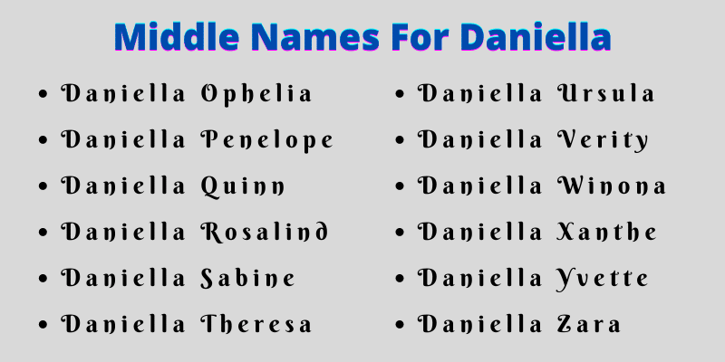 best middle name for daniella