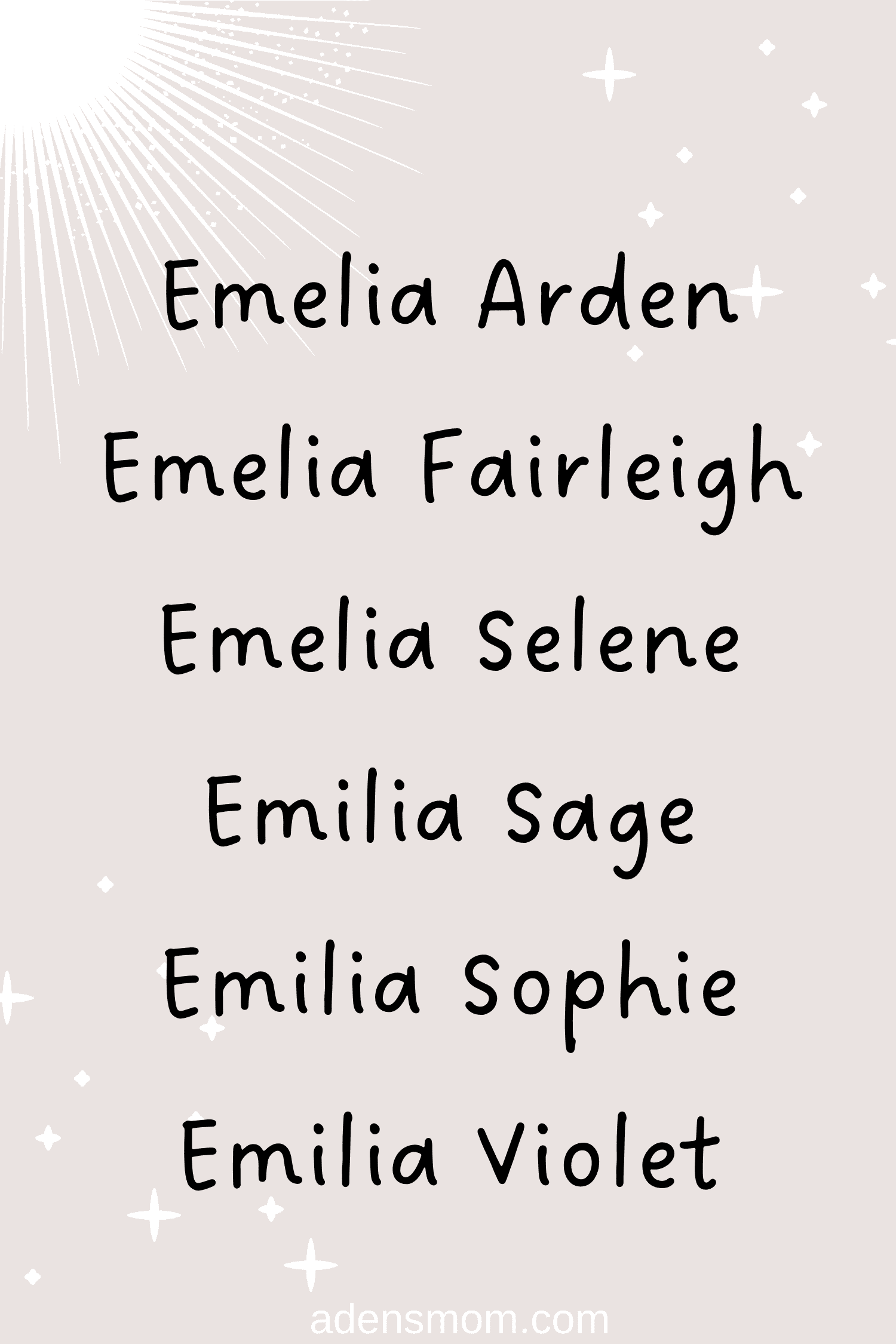 best middle name for emilia