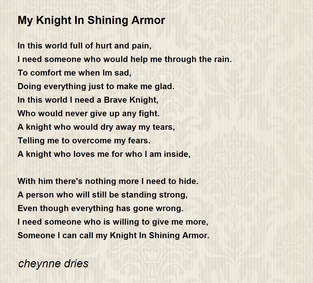 best my knight in shining armor poems