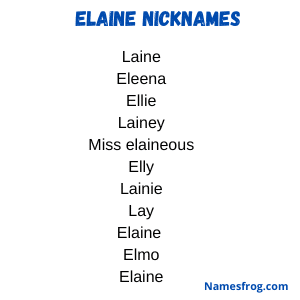 best nickname for elaine