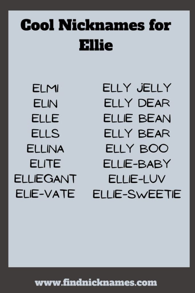 best nickname for ellie
