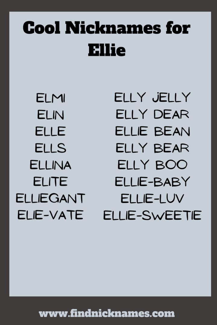 best nickname for ellie