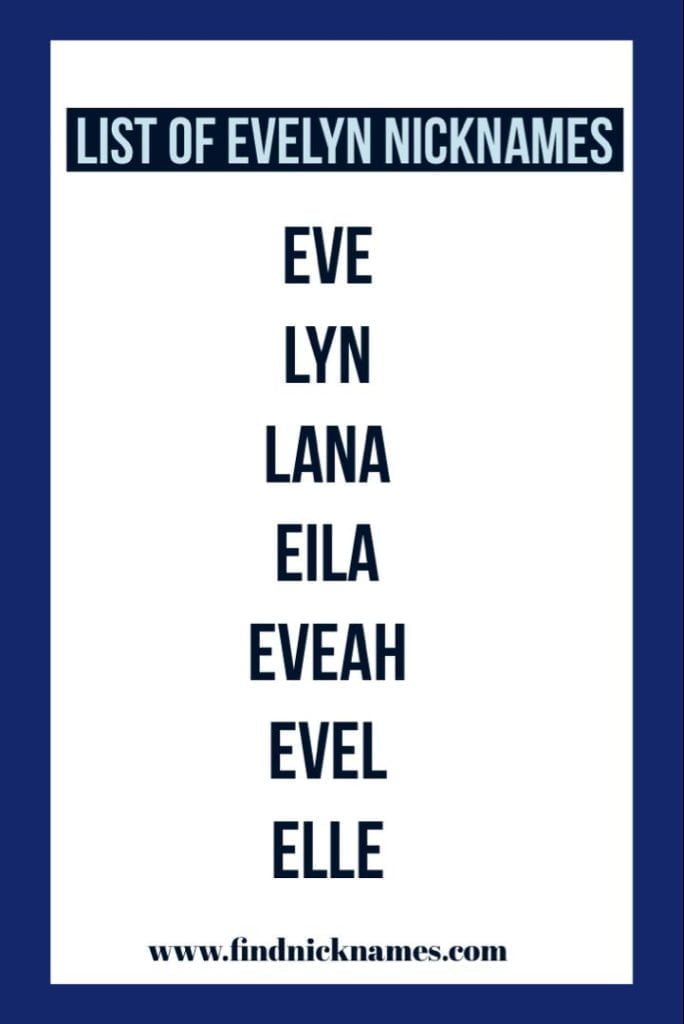best nickname for evelyn