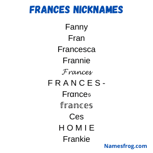 best nickname for frances