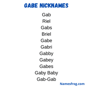best nickname for gabe