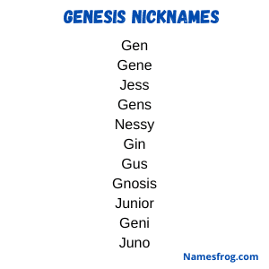 best nickname for genesis