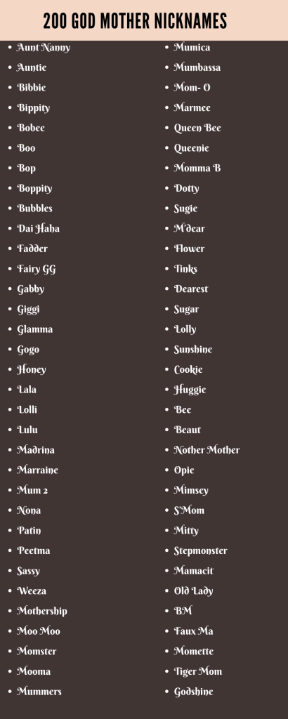 best nickname for godmother