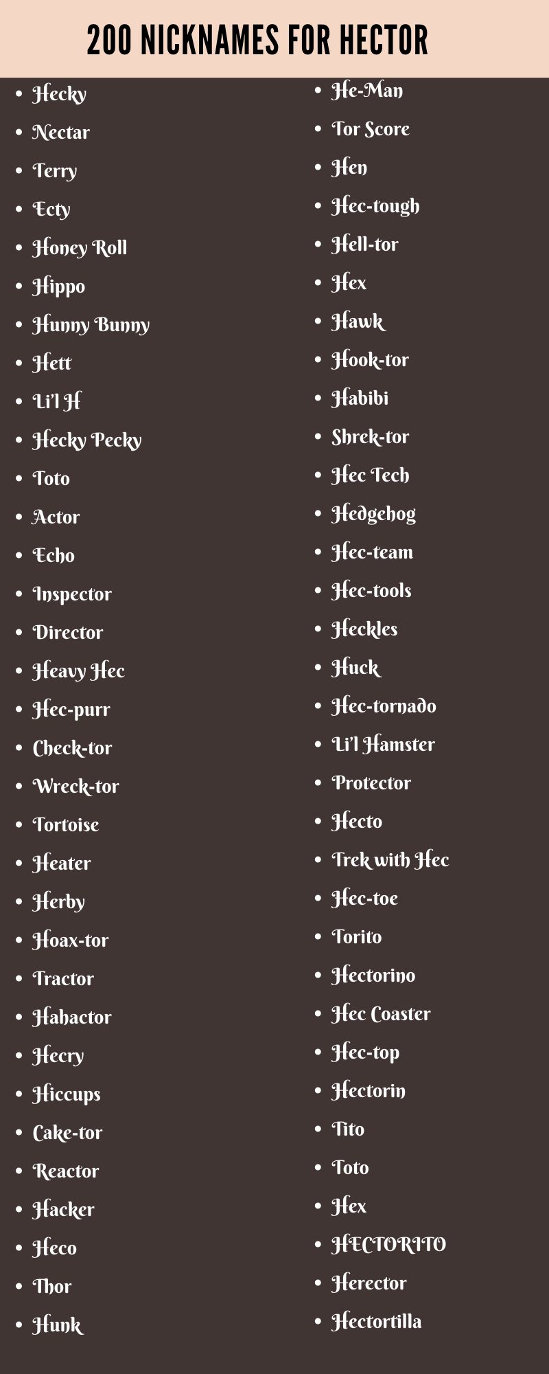 best nickname for hector