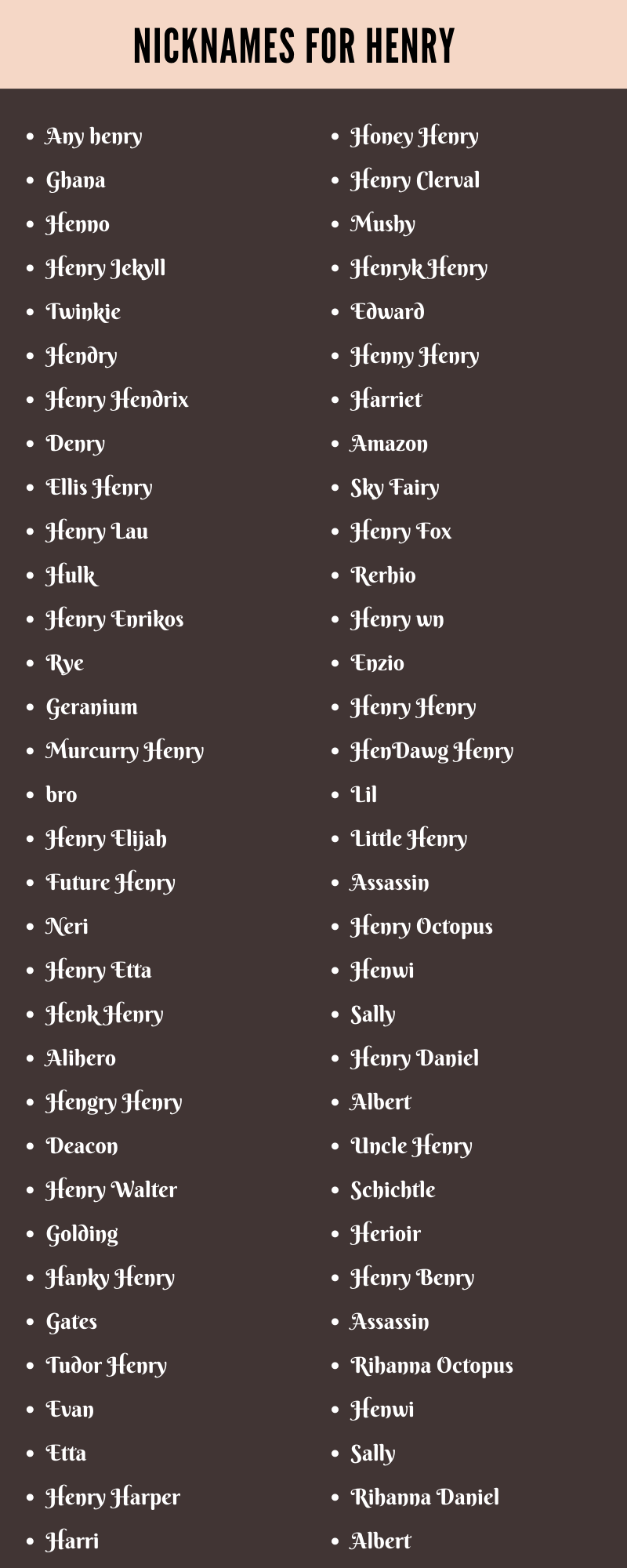 best nickname for henry