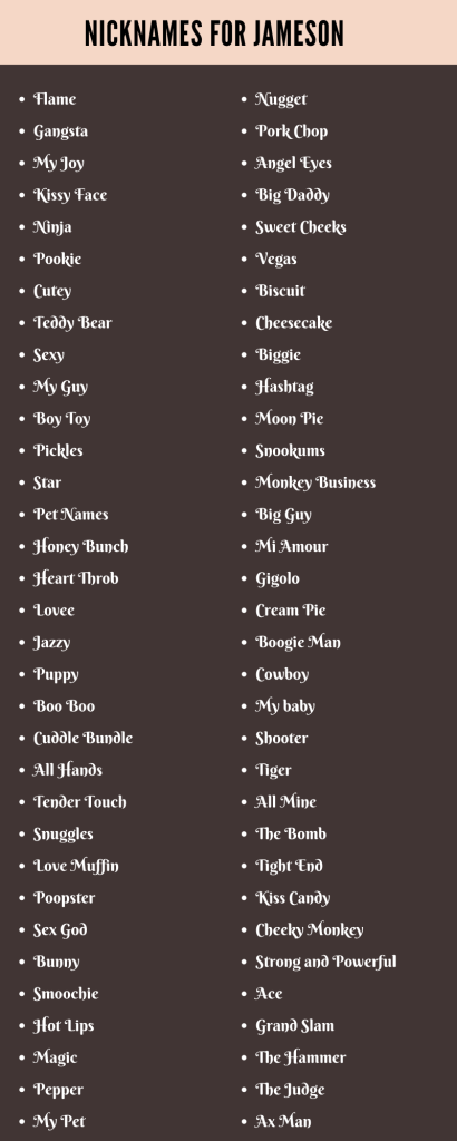 best nickname for jameson