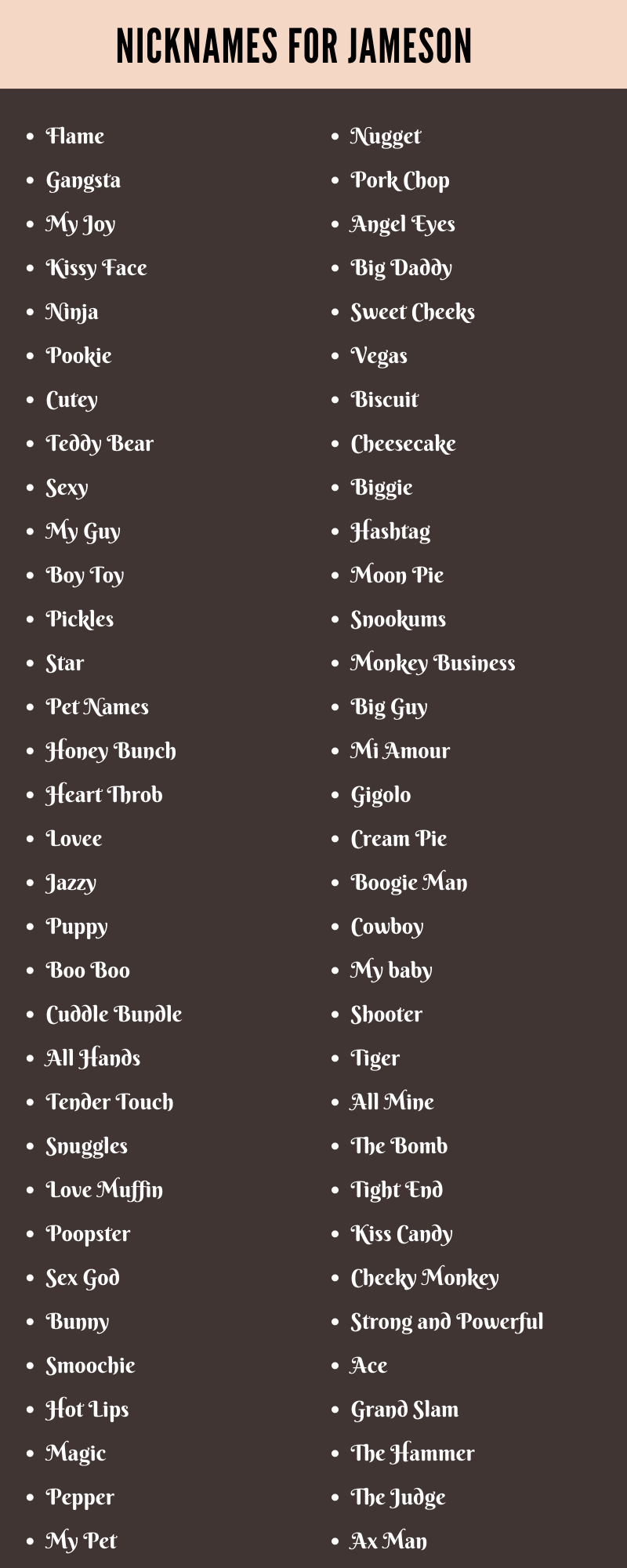 best nickname for jameson