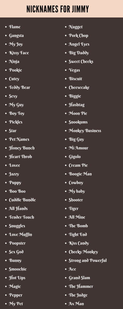 best nickname for jimmy