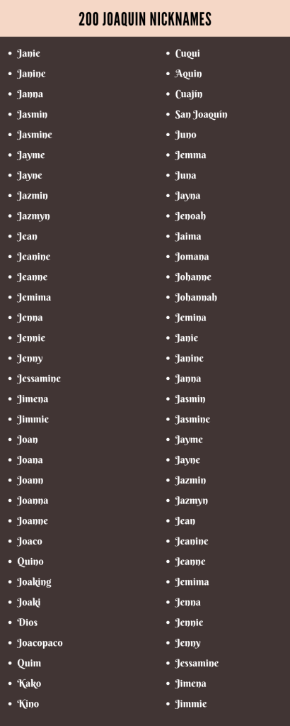 best nickname for joaquin