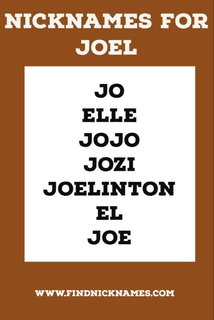 best nickname for joel