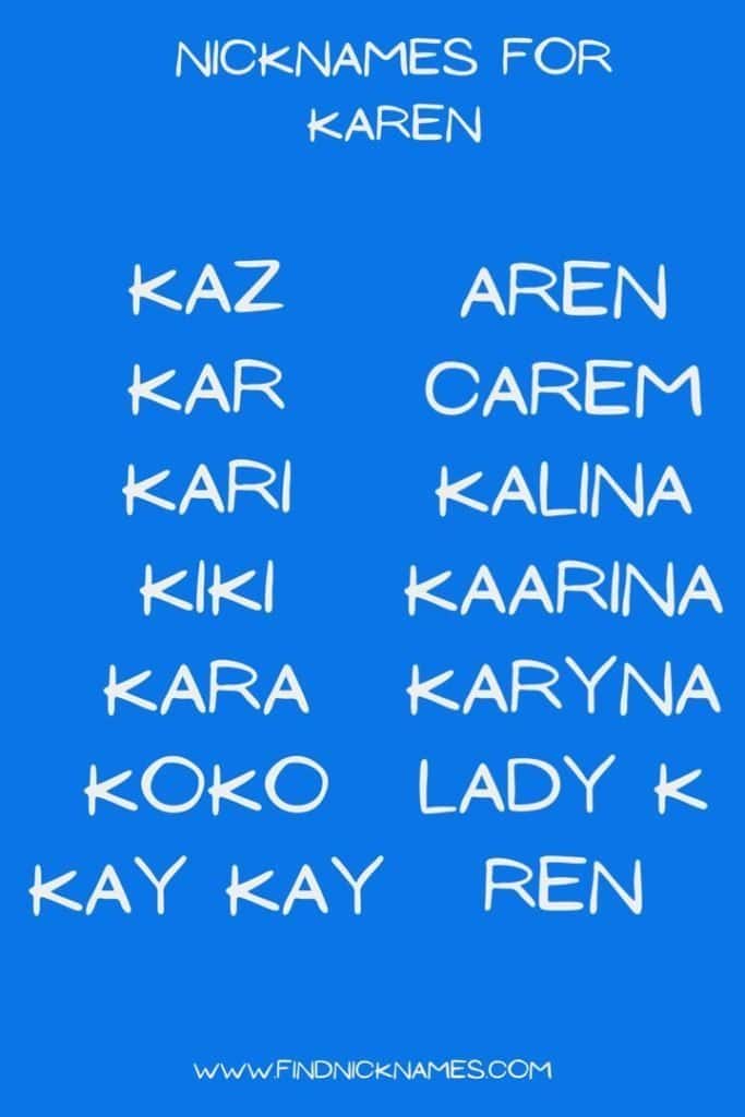 best nickname for karen