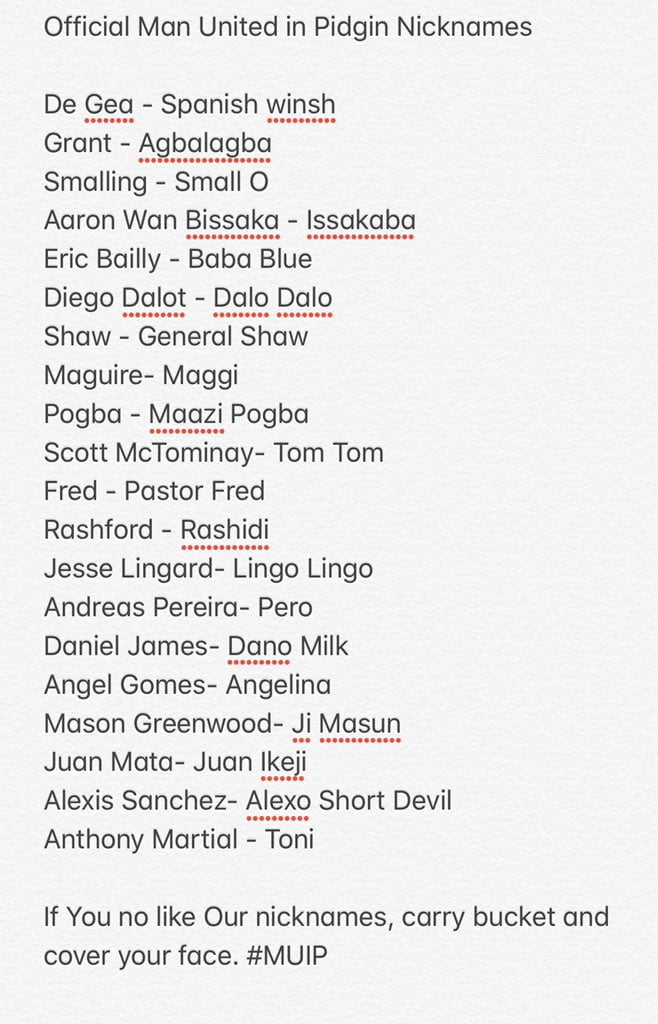 best nickname for manchester united