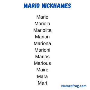 best nickname for mario