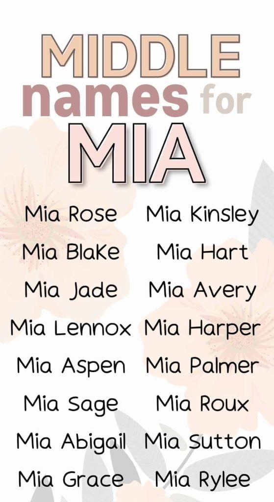 best nickname for mia