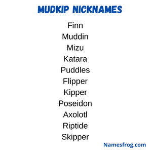 best nickname for mudkip