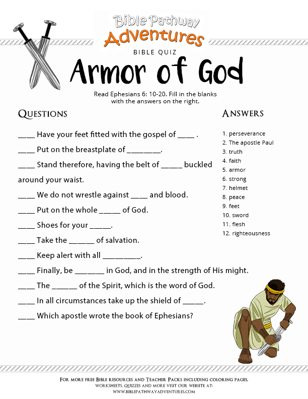 best armor of god study questions