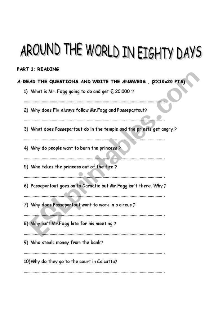 best around the world in 80 days questions and answers