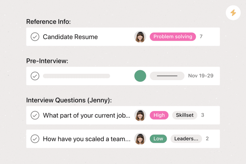 best asana interview questions