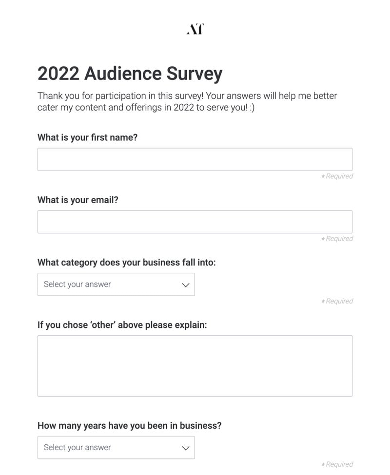 best audience survey questions